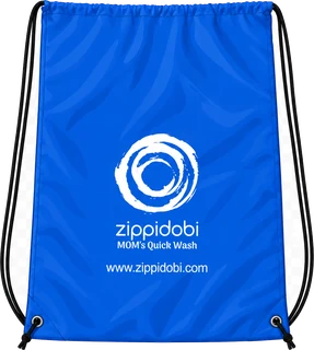 The official blue Zippibag drawstring bag